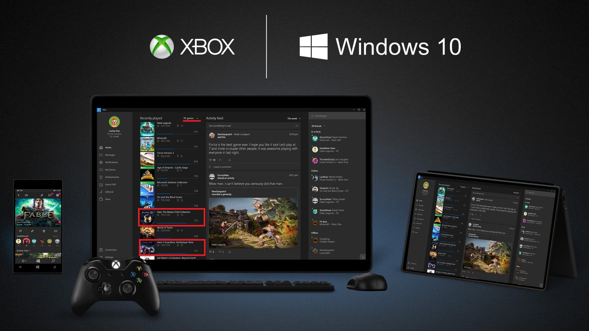 Xbox app vernieuwd op Windows 10