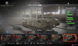 World of Tanks PS4 Menu