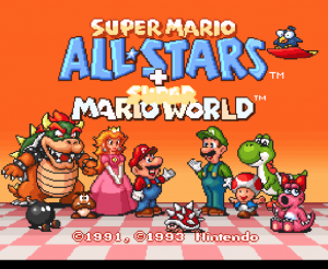 Super Mario All-Stars and Super Mario World title screen