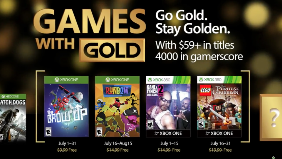 Games with Gold juli 2017 vallen wat tegen