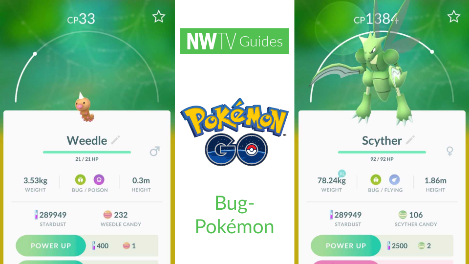 Bekijk alle Pokémon GO Bug Pokémon