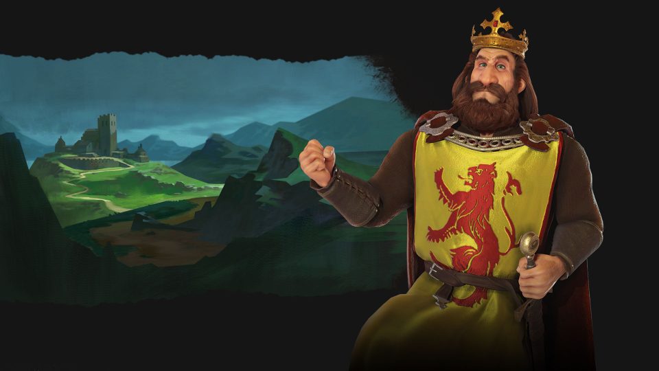 Civilization 6 rise and fall Schotland trailer met Robert the Bruce