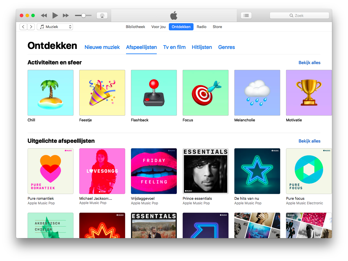 Spotify en Apple Music afspeellijsten