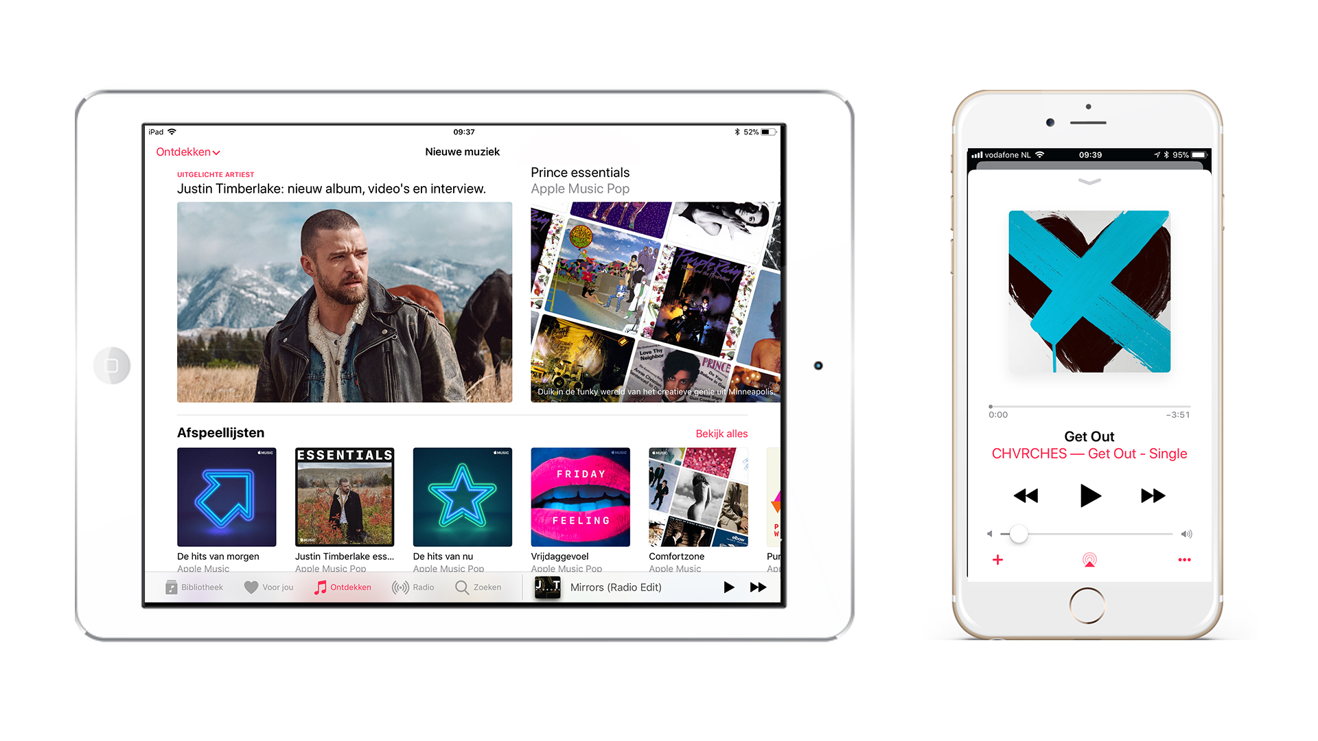 Spotify en Apple Music op mobiel