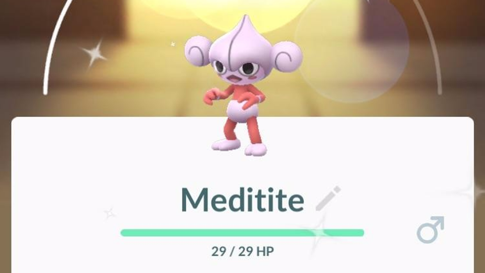 Ook Shiny Meditite is toegevoegd aan Pokémon GO