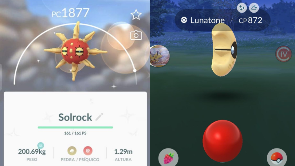 Shiny Solrock en Lunatone duiken op in Pokémon GO