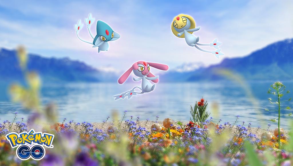 Lake Trio-spawns, Mei Raidbosses, Mespit, Azelf, Uxie & Mesprit, Legendary Raid Hour, Lake Legends-event, shiny-legendaries, Lake Trio, Lake Guardians