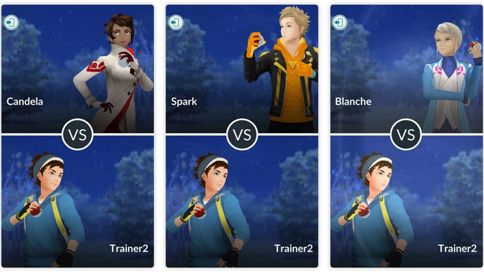 Nieuwe Pokémon in Trainer Battles met de Team Leaders