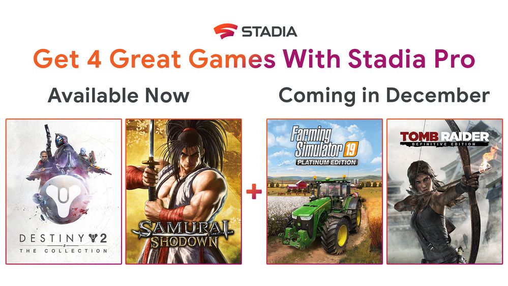 Stadia Pro-games overzicht