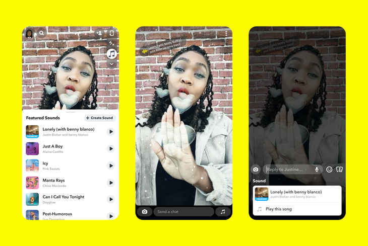 Sounds voegen muziek toe aan Snapchat voor iOS