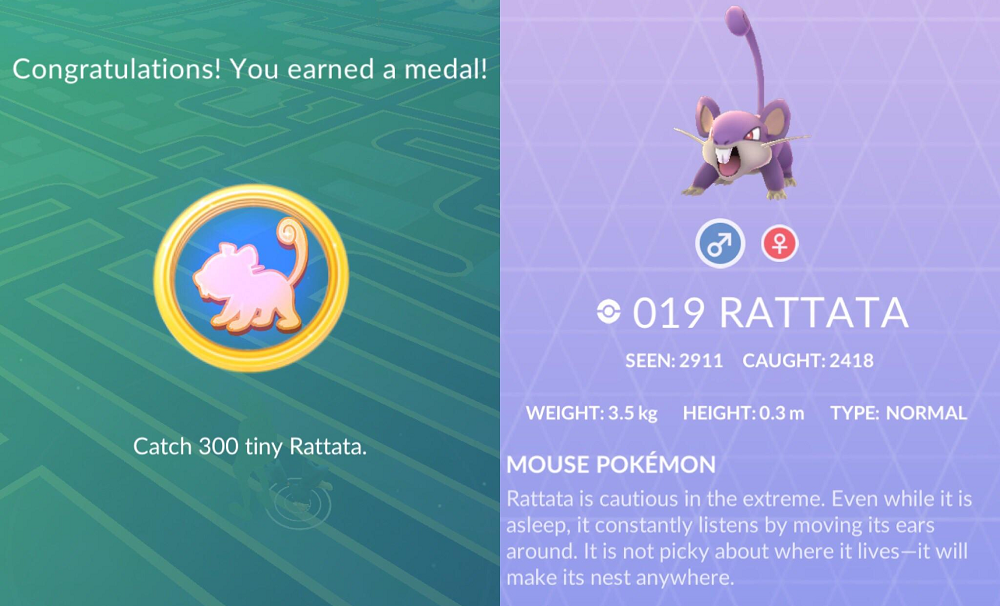Niet alle XL Magikarp zijn XL en XS Rattata zijn Tiny in Pokémon GO