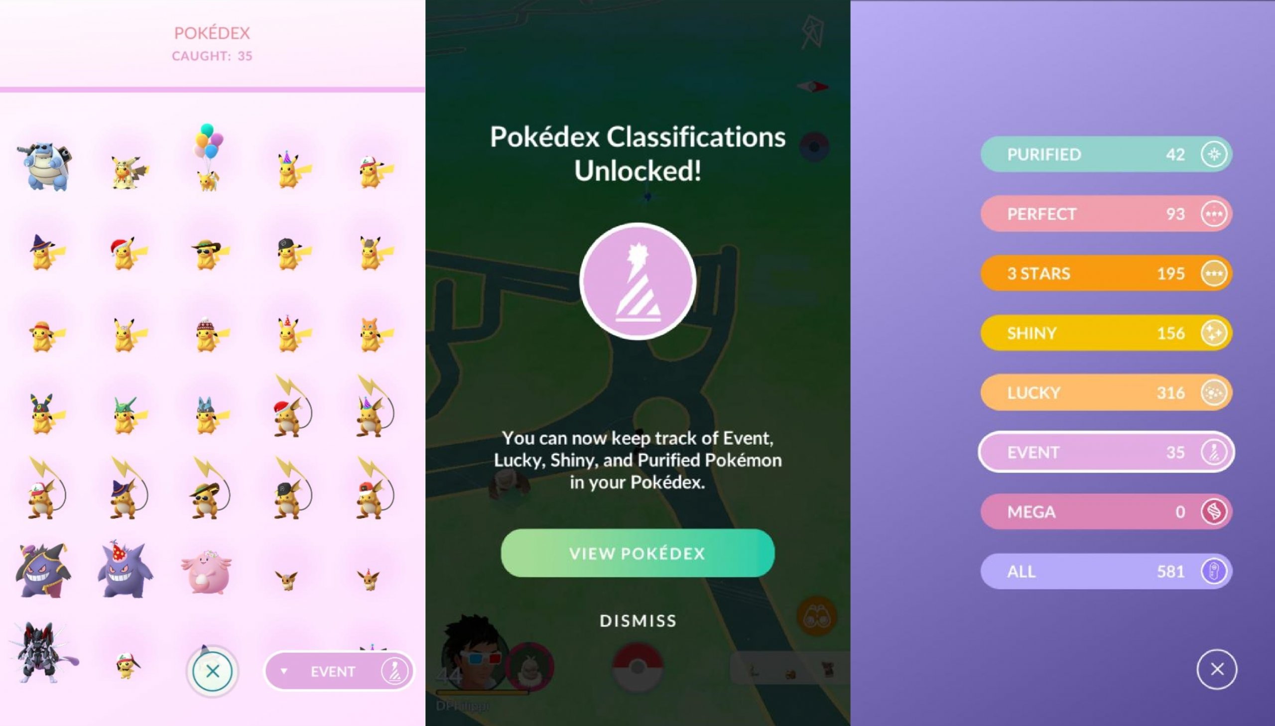 Pokédex-categorieën kloppen nu wel echt in Pokémon GO