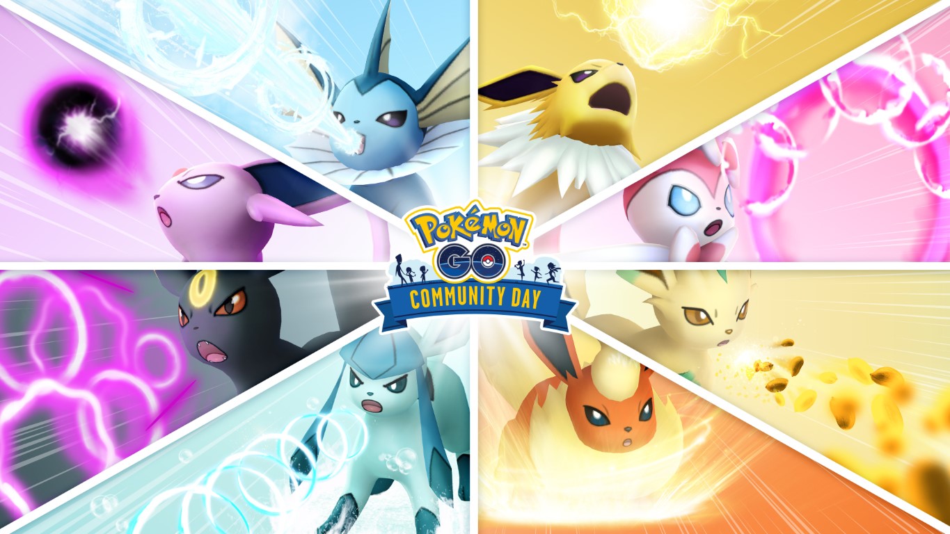tweede dag van Eevee Community Day, prachtige Eeveelutions-afbeeldingen
