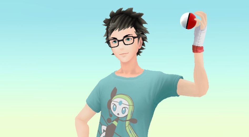 Mannelijke Pokémon GO-avatar laat Pokéball zweven met nieuwe pose