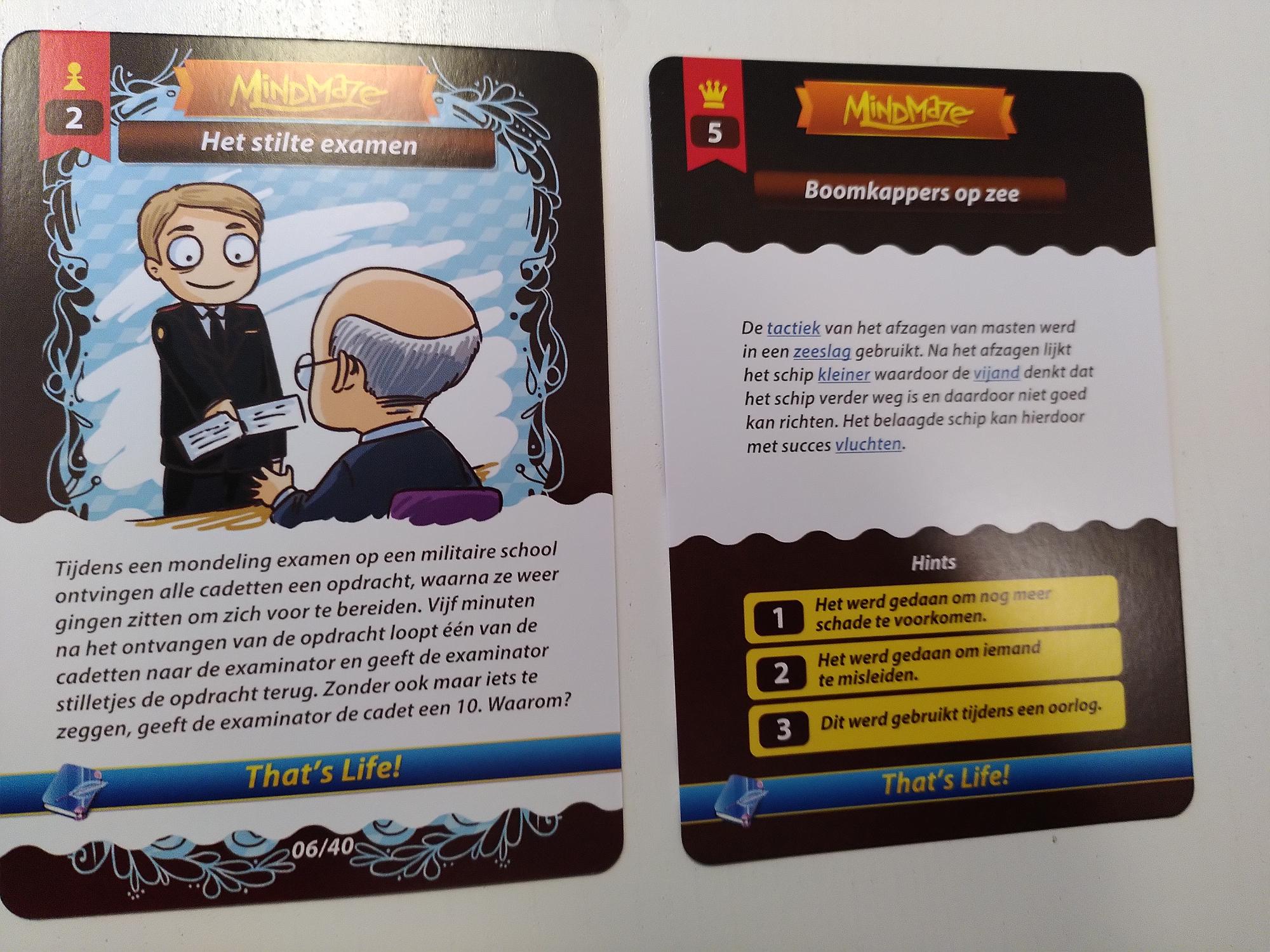 Mindmaze Opdrachtkaarten