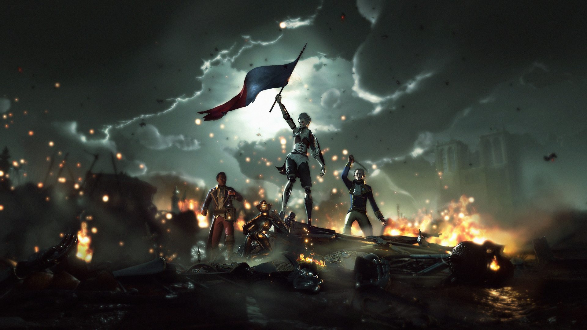 Parijs staat in vuur en vlam in de Steelrising-launchtrailer