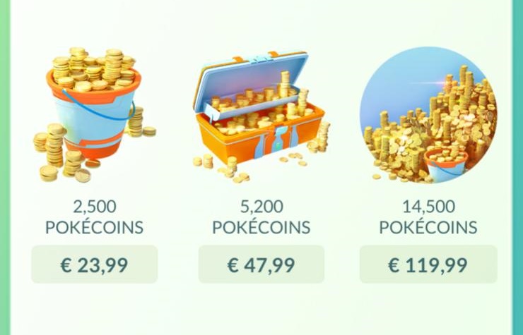 Pokécoin-prijzen