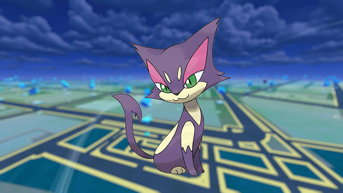 Shiny Purrloin zit vanaf dit weekend in het spel en ziet er zo uit