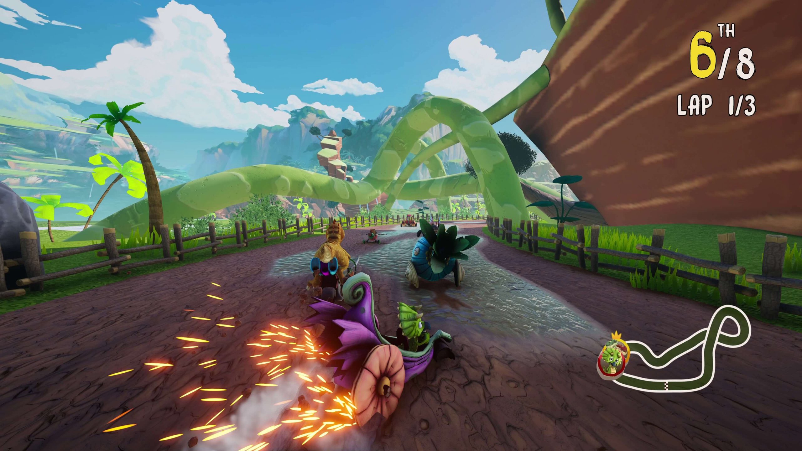 Old-fashioned racing in the trailer for Gigantosaurus: Dino Kart