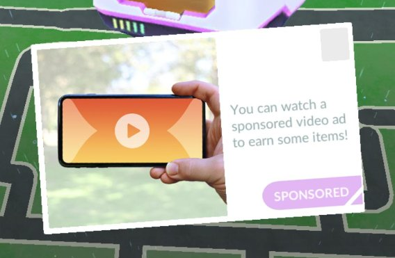 video-reclames in Pokémon GO