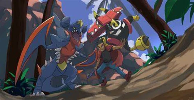 Shiny Mega Garchomp is toch wel een hele opvallende verschijning!