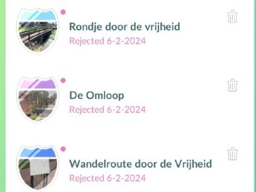 Pokémon GO-routes afgekeurd