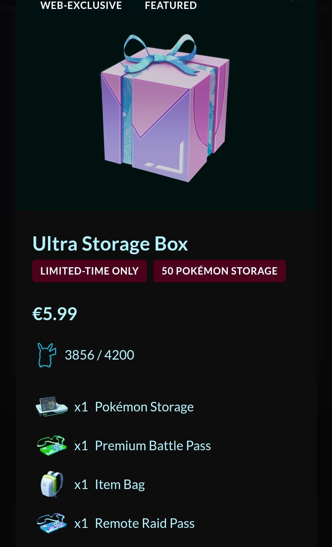 web store Box Pokémon GO