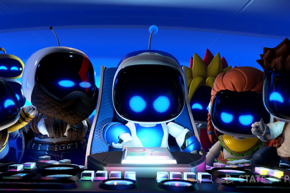 Schattige robotjes in overvloed in de Astro Bot-launchtrailer