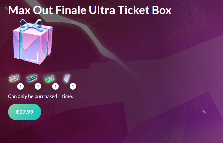 De Max Out Finale Ultra Ticket Box is te koop in de webstore