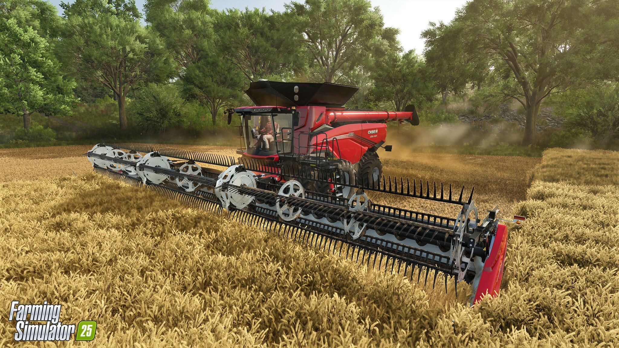 Farming Simulator 25-garagetrailer presenteert verschillende machines