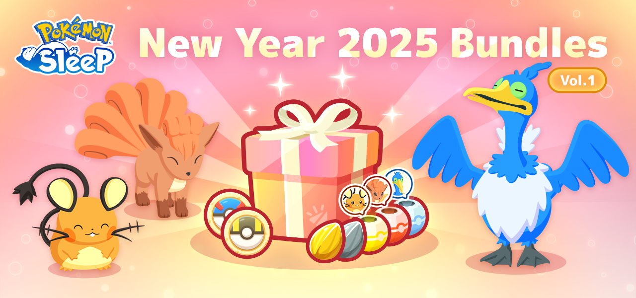 Dit is de inhoud van de eerste bundels voor het New Year 2025-event in Pokémon Sleep