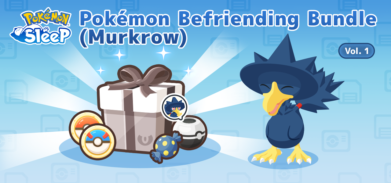 Bekijk hier de inhoud van de Pokémon Befriending Bundle (Murkrow) in Pokémon Sleep
