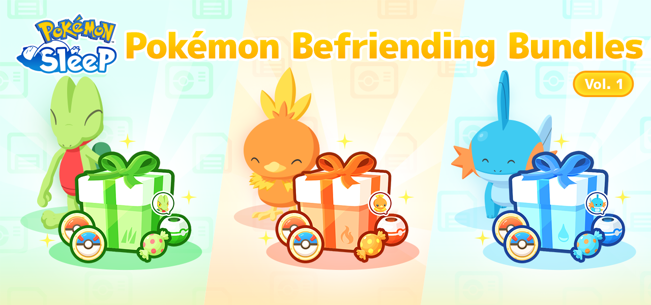Bekijk hier de inhoud van de Befriending bundels voor de nieuwe Pokémon in Pokémon Sleep