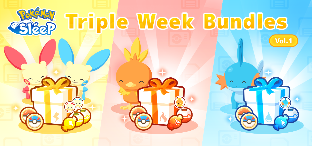Dit zijn de bundels voor het Triple Type Week event Pokémon Sleep