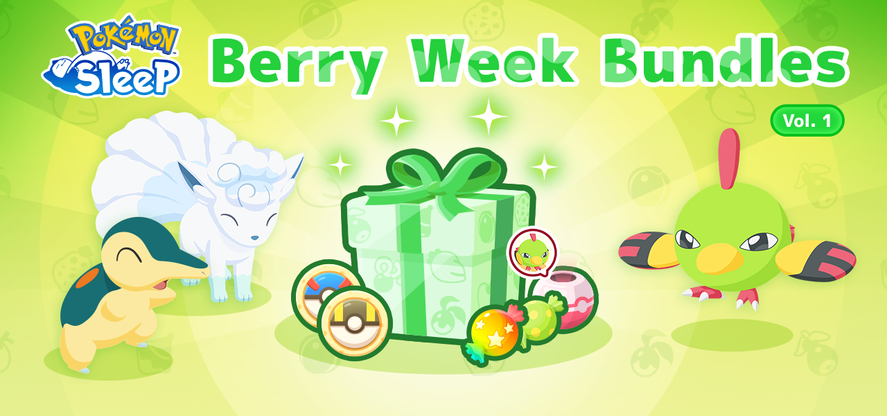 Bekijk hier de bundels voor het Buncha Berries Week Part 1 event in Pokémon Sleep