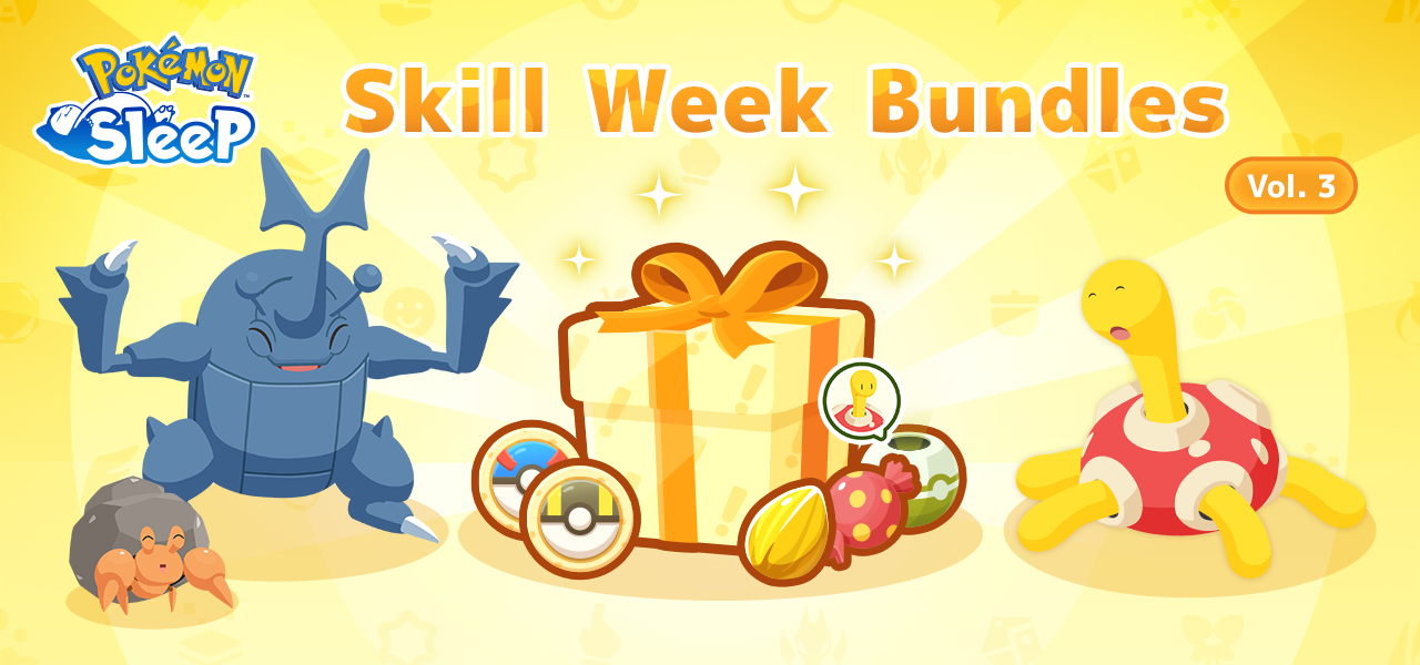 Bekijk hier de inhoud van de Skill Week Bundles Vol. 3 in Pokémon Sleep