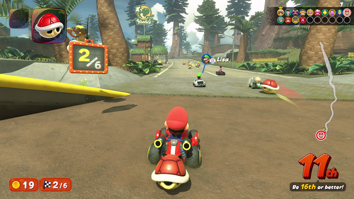Race in teamverband in de Mario Kart World 1.5.0 update