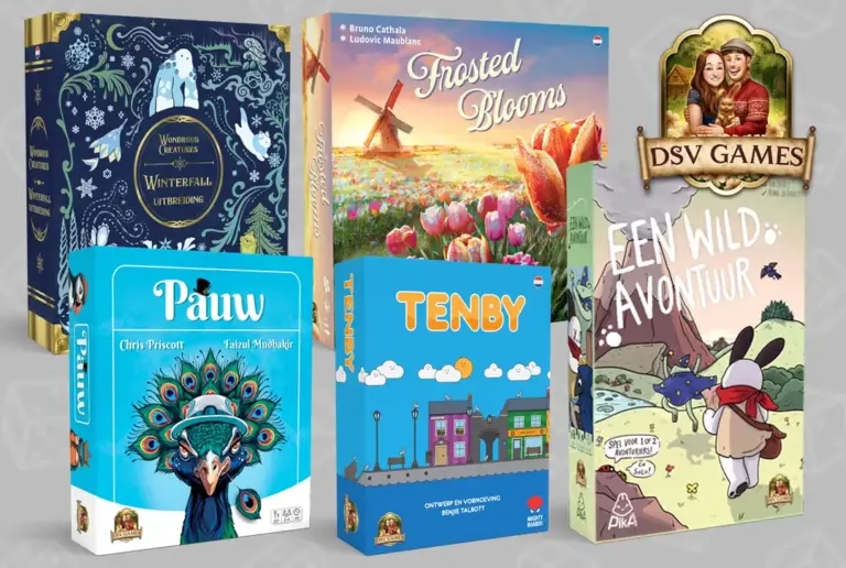 Vijf nieuwe bordspellen van DSV Games aangekondigd