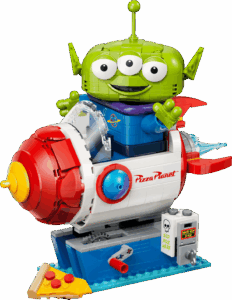 LEGO Alien met Pizza Planet raket