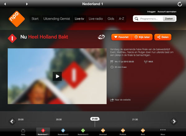 Live TV kijken via iOS of Android nu mogelijk bij de publieke omroep